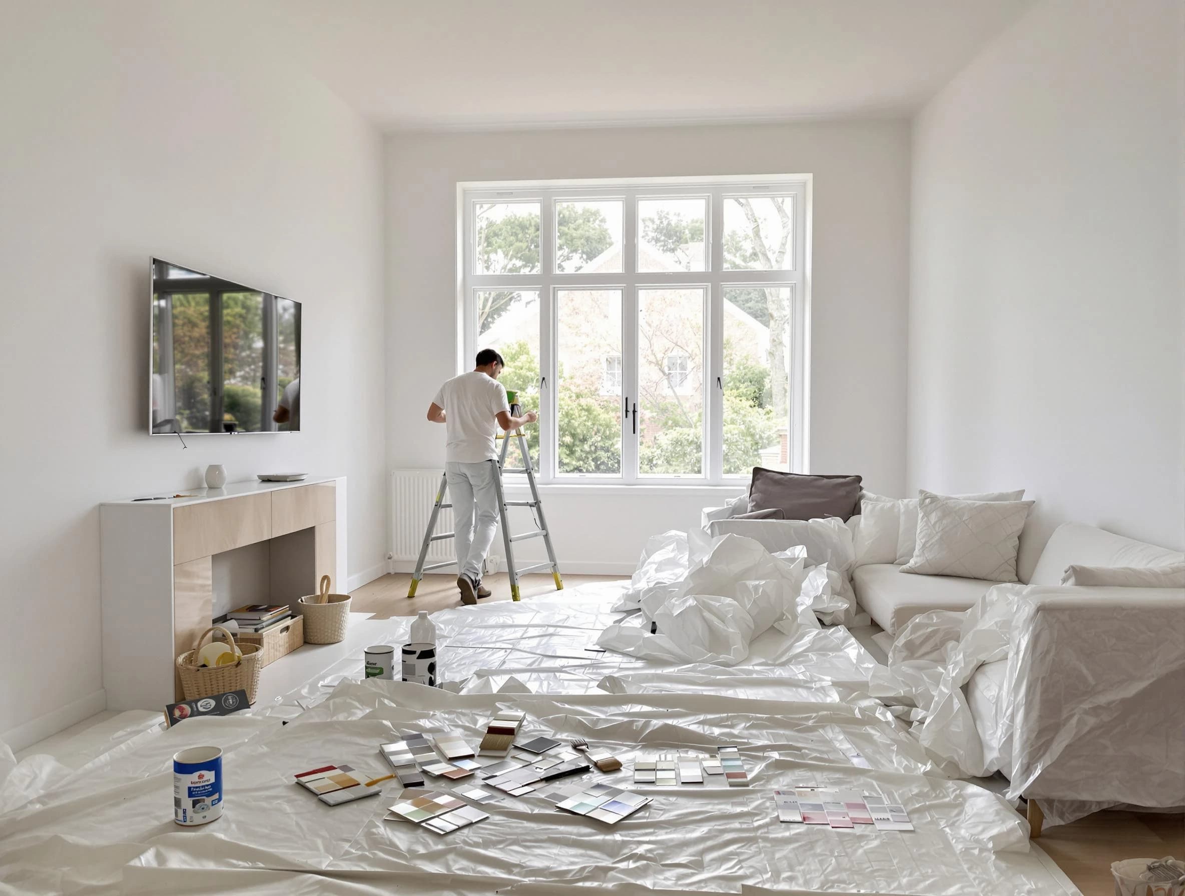 Bedford House Painters professional applying interior paint in Bedford, OH